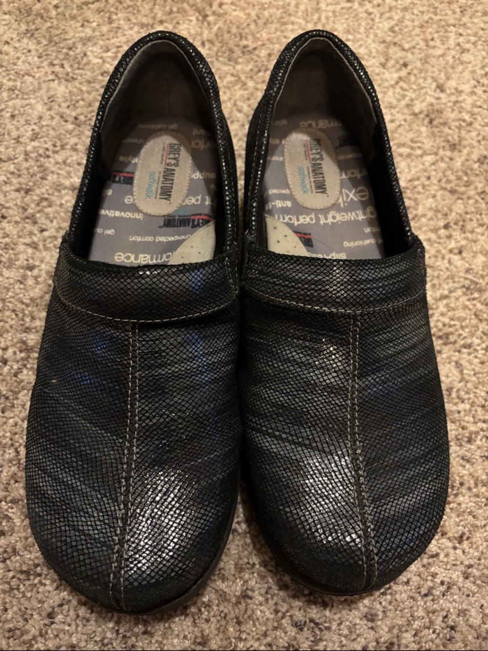 SoftWalk blue greys anatomy Textured Slip-On Loafers